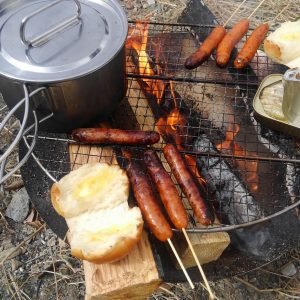 網で焼く