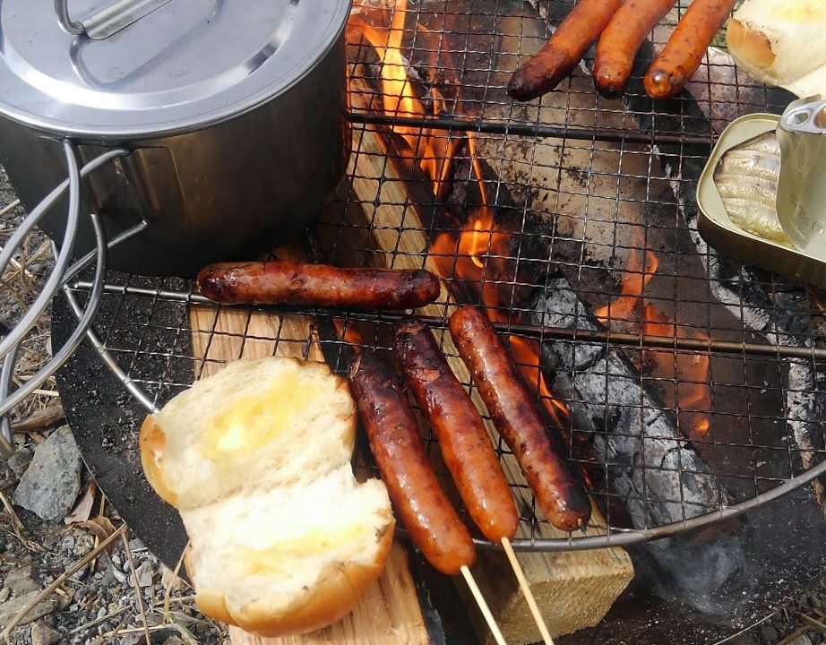 網で焼く